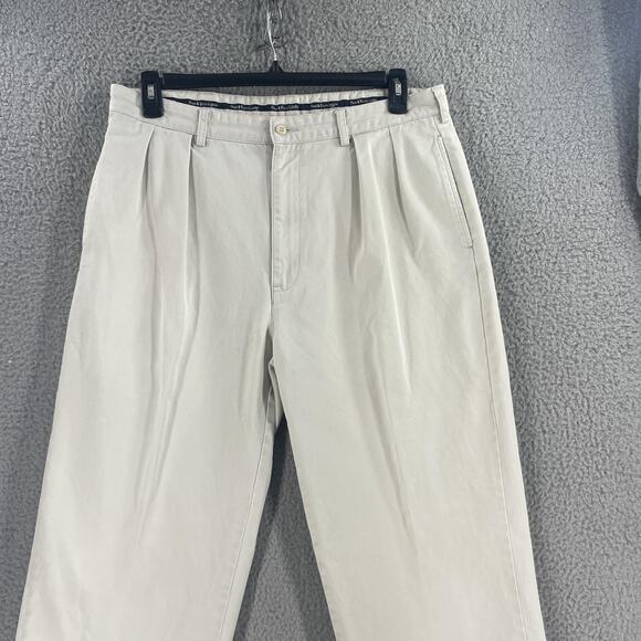 Polo Ralph Lauren Chino Pants Mens 36 x32 Beige Pleated Front Classic Fit - Picture 8 of 11